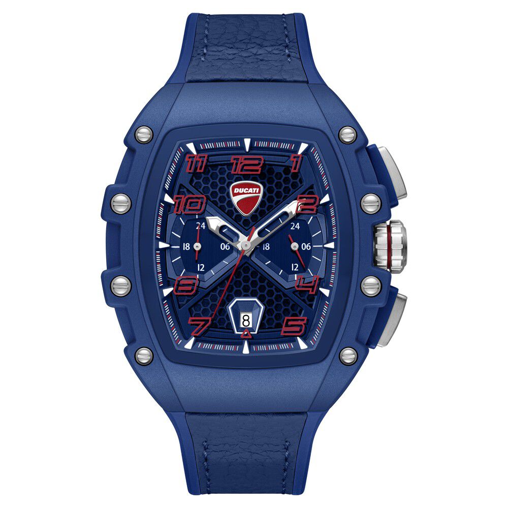 Ducati Quartz Multifunction Blue Dial Blue Silicone Strap Watch For Men - image 1