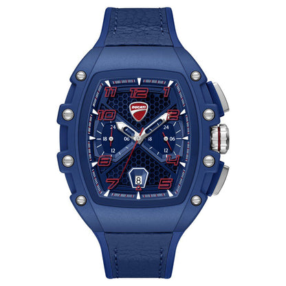 Ducati Quartz Multifunction Blue Dial Blue Silicone Strap Watch For Men - image 1