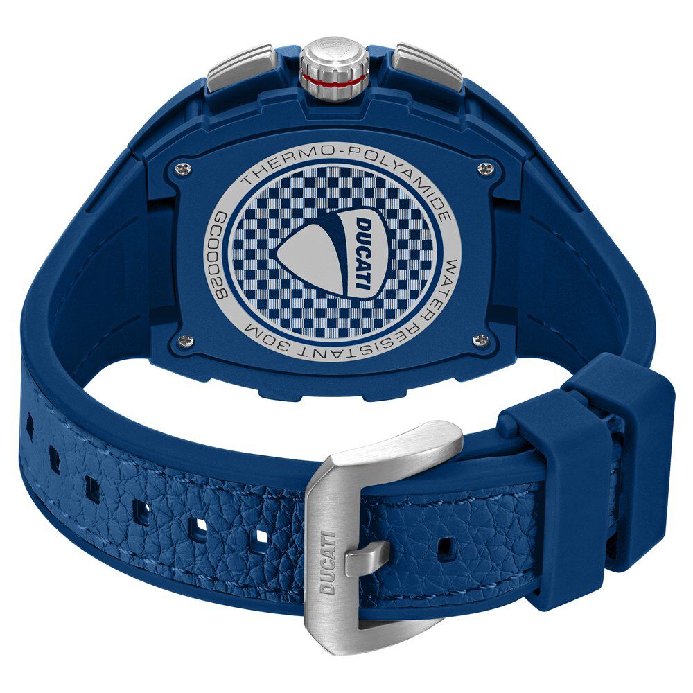 Ducati Quartz Multifunction Blue Dial Blue Silicone Strap Watch For Men