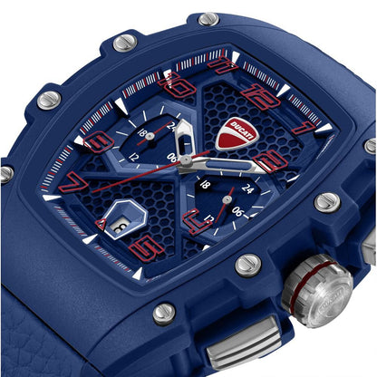 Ducati Quartz Multifunction Blue Dial Blue Silicone Strap Watch For Men