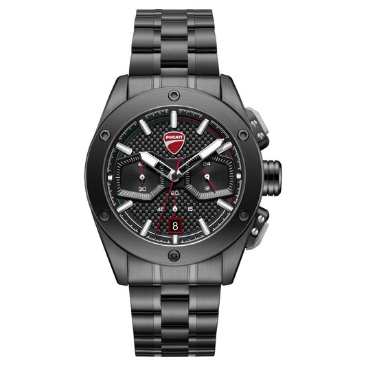 Ducati Quartz Chronograph Black Dial Black Stainless Steel Strap Watch For Men - image 1