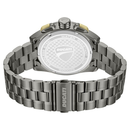Ducati Quartz Chronograph Green Dial Grey Stainless Steel Strap Watch For Men