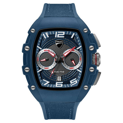 Ducati Quartz Multifunction Blue Dial Blue Silicone Strap Watch For Men - image 1