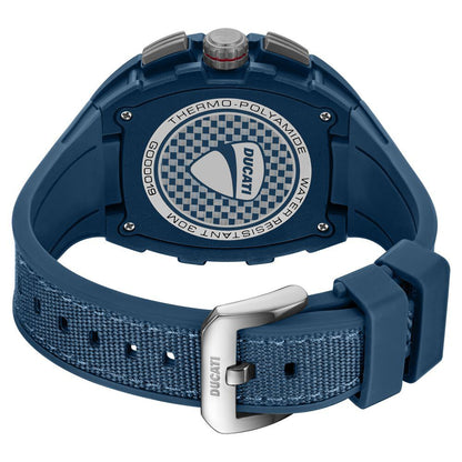 Ducati Quartz Multifunction Blue Dial Blue Silicone Strap Watch For Men
