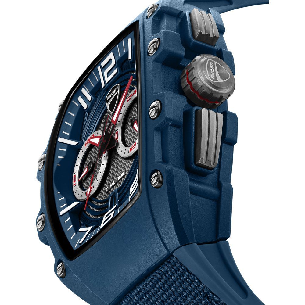 Ducati Quartz Multifunction Blue Dial Blue Silicone Strap Watch For Men