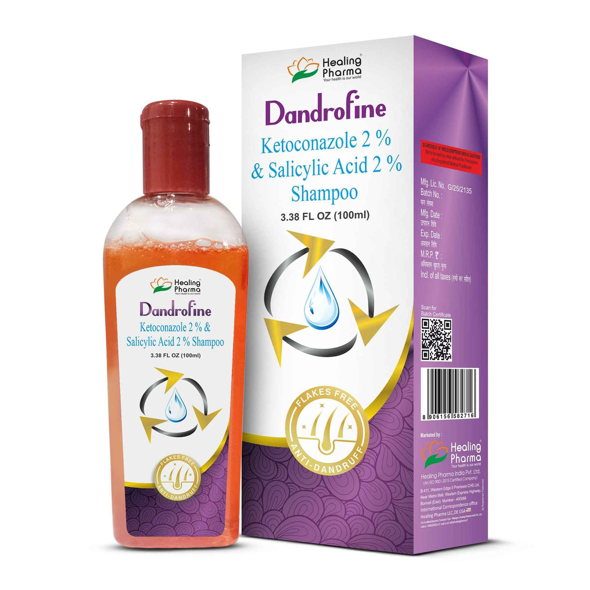 Healing Pharma Dandrofine Anti Dandruff Shampoo