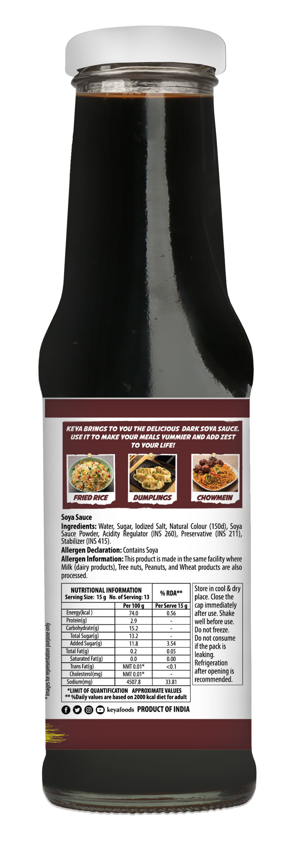 Keyafoods Chinese Sauce Combo featuring Red Chilli 200g, Green Chilli 190g, and Dark Soya 210g bottles. - Image 4