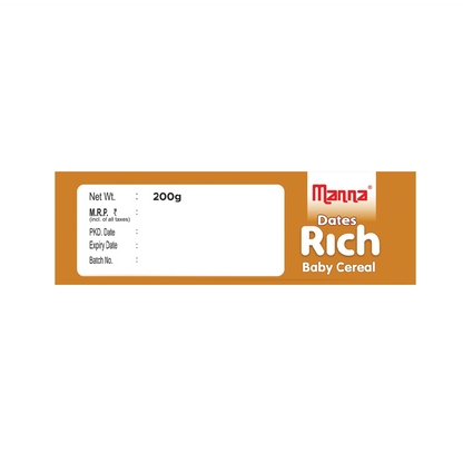 Manna Foods Baby Cereal Sprouted Ragi and Date powder 6 months + 200g