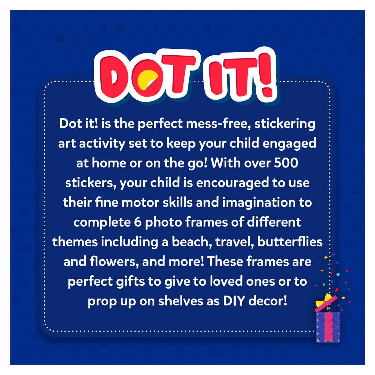 Skillmatics Dot it Photo Frames No Mess Sticker Art Ages 3 to 7