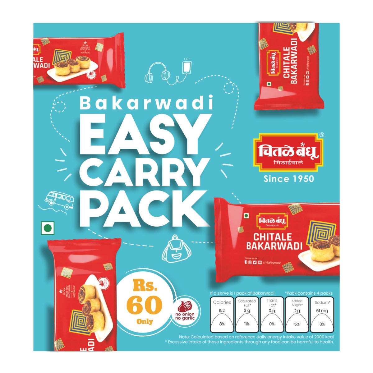 Chitale Bandhu bakarwadi easy carry pack