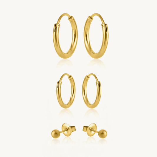 Palmonas Everyday Stack Hoop and Stud Earring Set