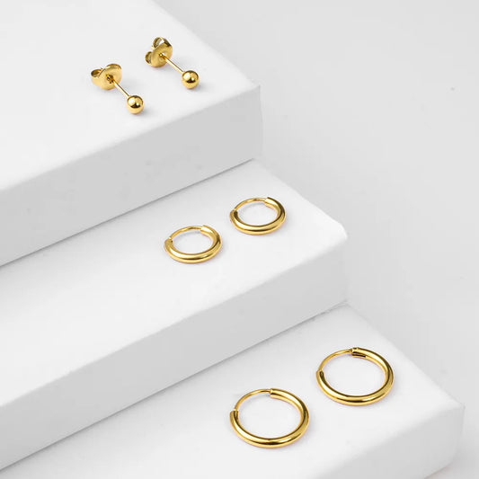 Palmonas Everyday Stack Hoop and Stud Earring Set