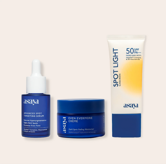 Asaya Even Tone Restore Set Spot Serum Creme and Sunscreen