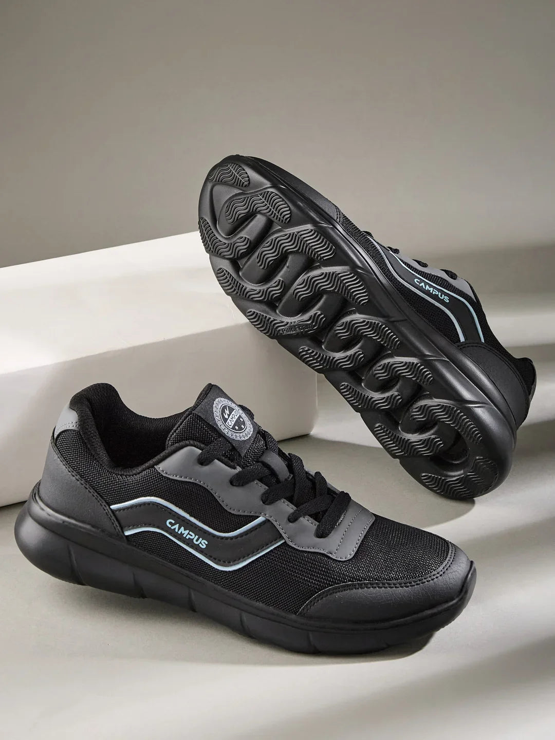 Campus EVARO Black Mens Running Shoes