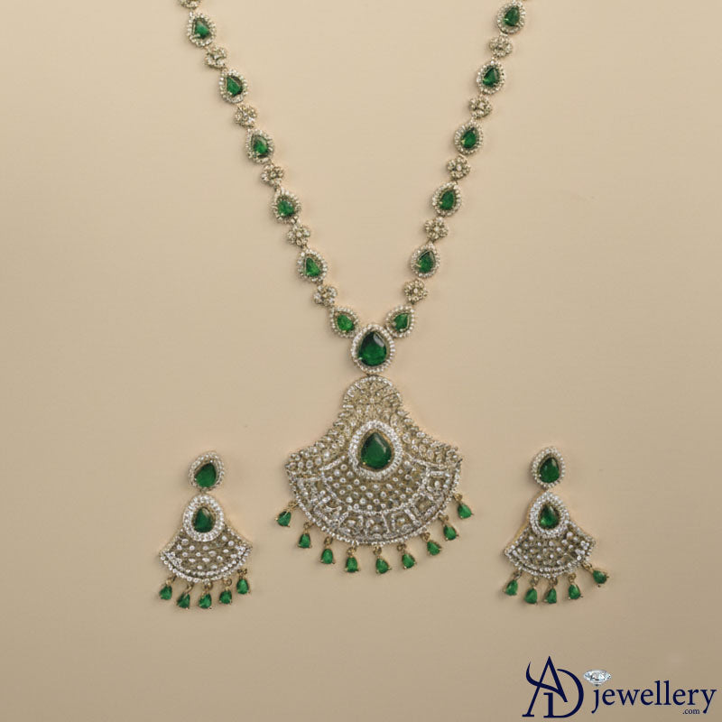 Matching stud earrings for the emerald necklace set