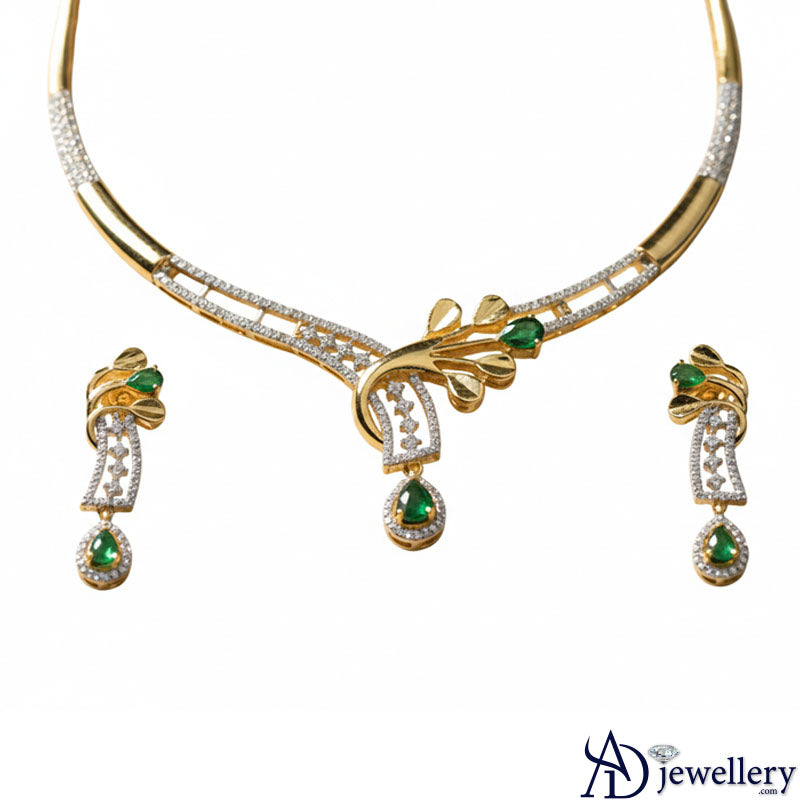 Full necklace chain detail with gold-toned accents