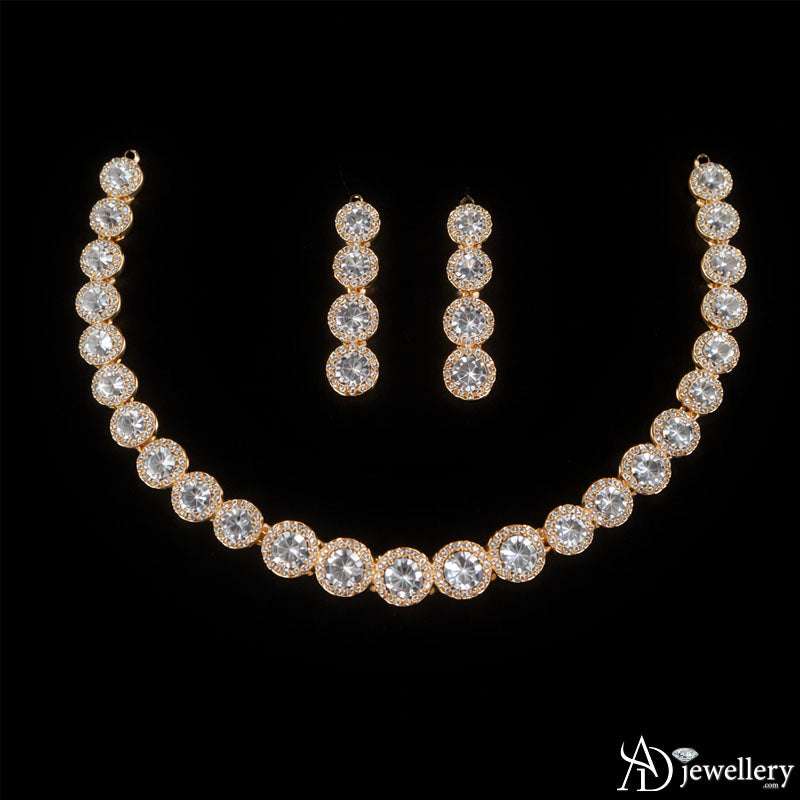 Full necklace set with earrings displayed