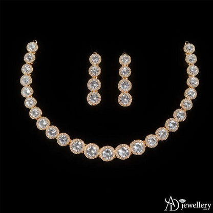 Full necklace set with earrings displayed