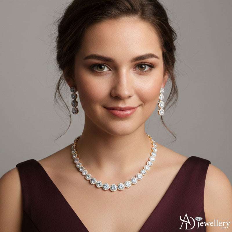 Eternal Halo Necklace Set front view
