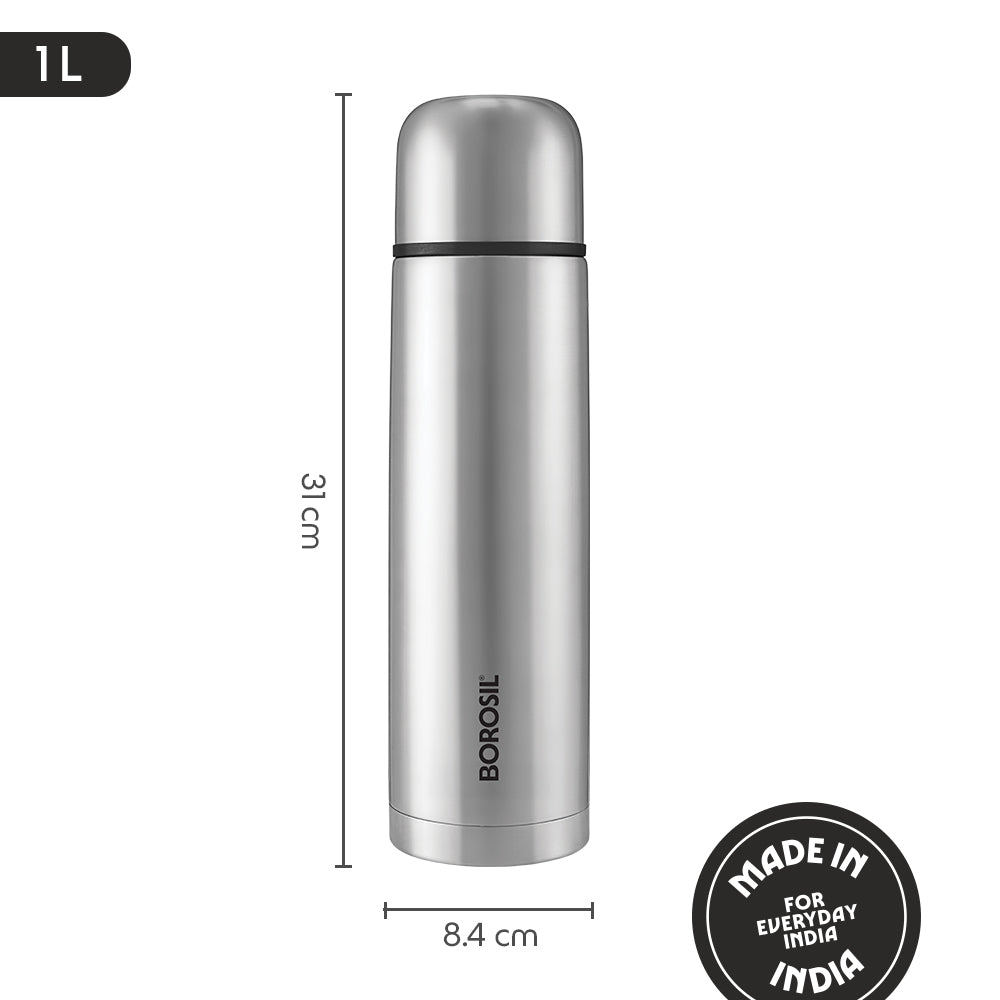 Borosil Thermo Flask Vacuum Insulated Bottle Black