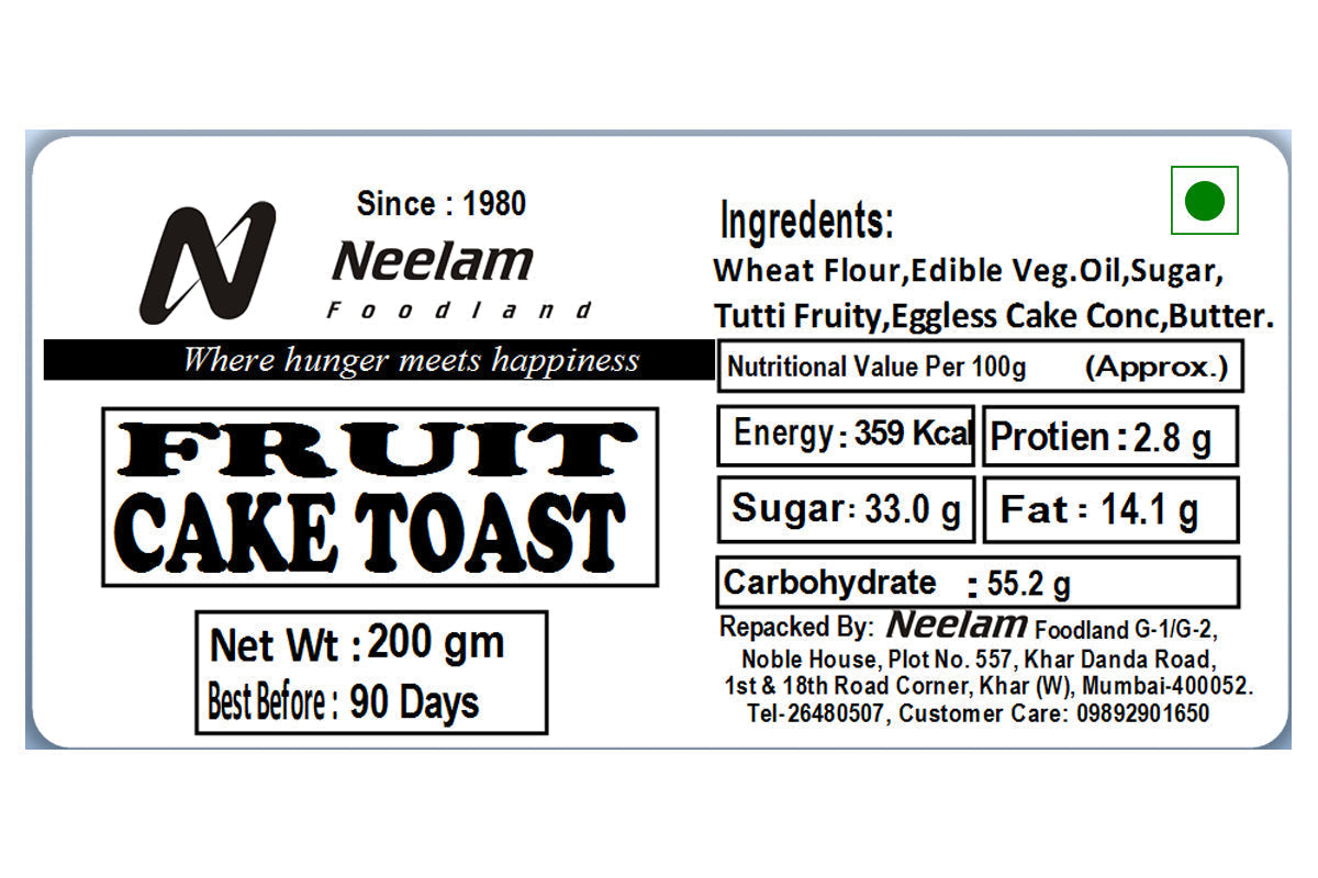 Neelam Foodland Fruit Cake Toast 