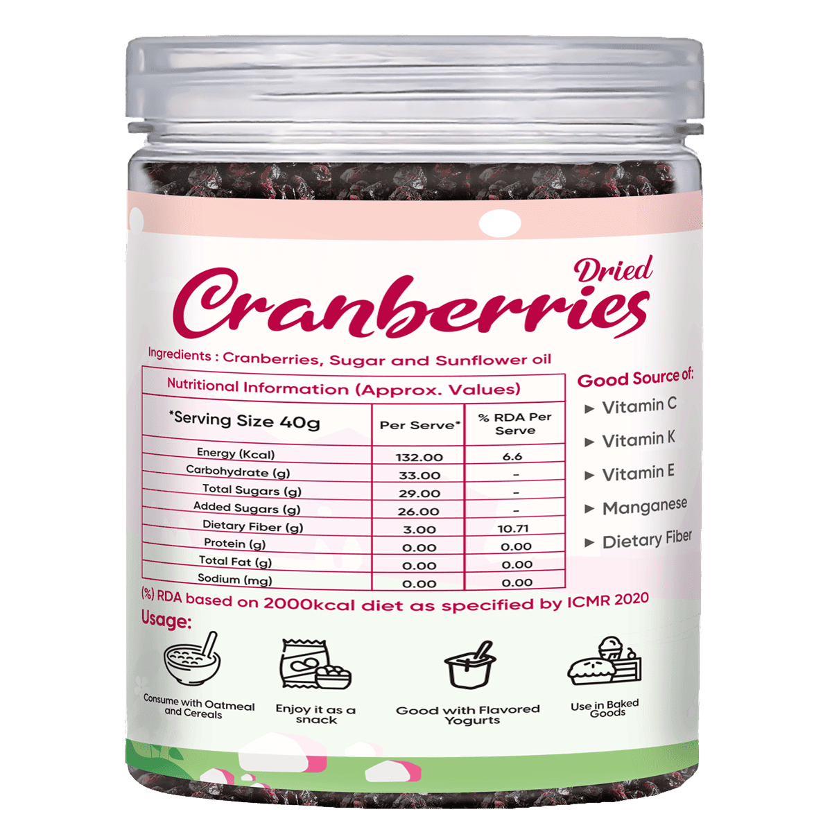 Fabeato Premium Dried Cranberries