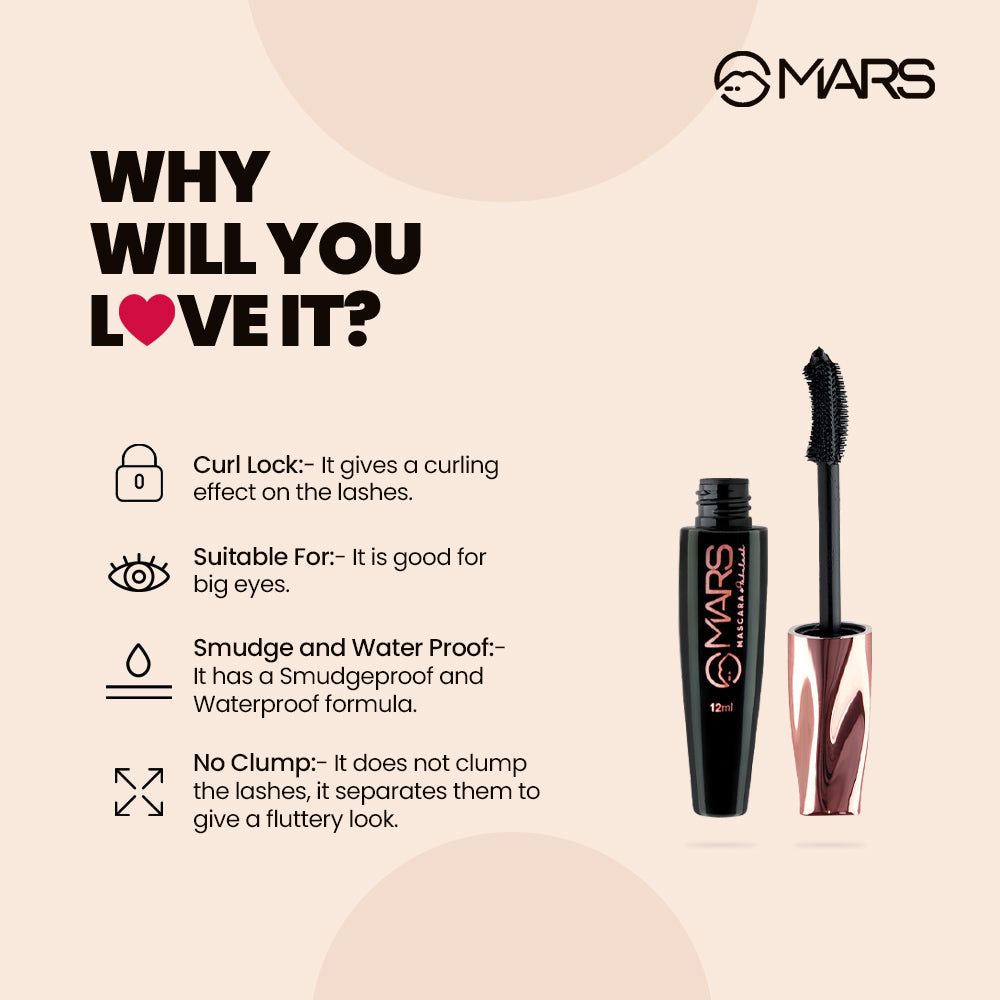 Mars Smudge & Water Proof Mascara  Fabulash Mascara
