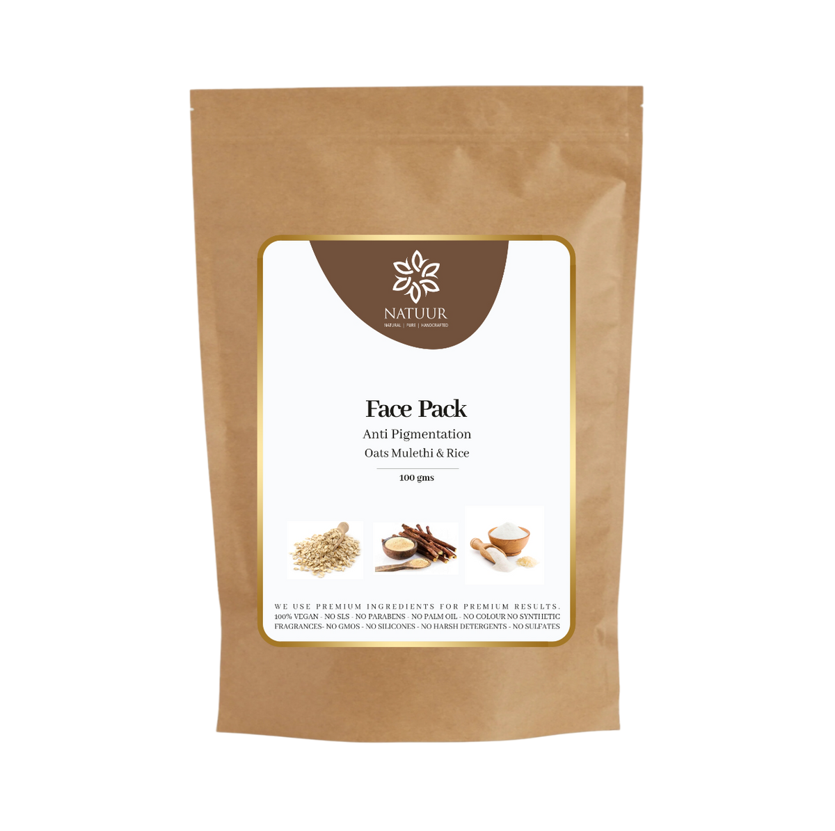 Natuur Oats, Mulethi & Rice Face Pack 100gm