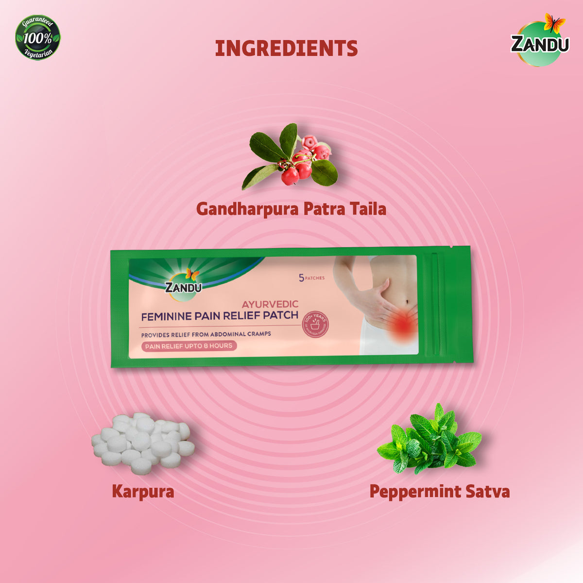 zandu feminine pain relief patch