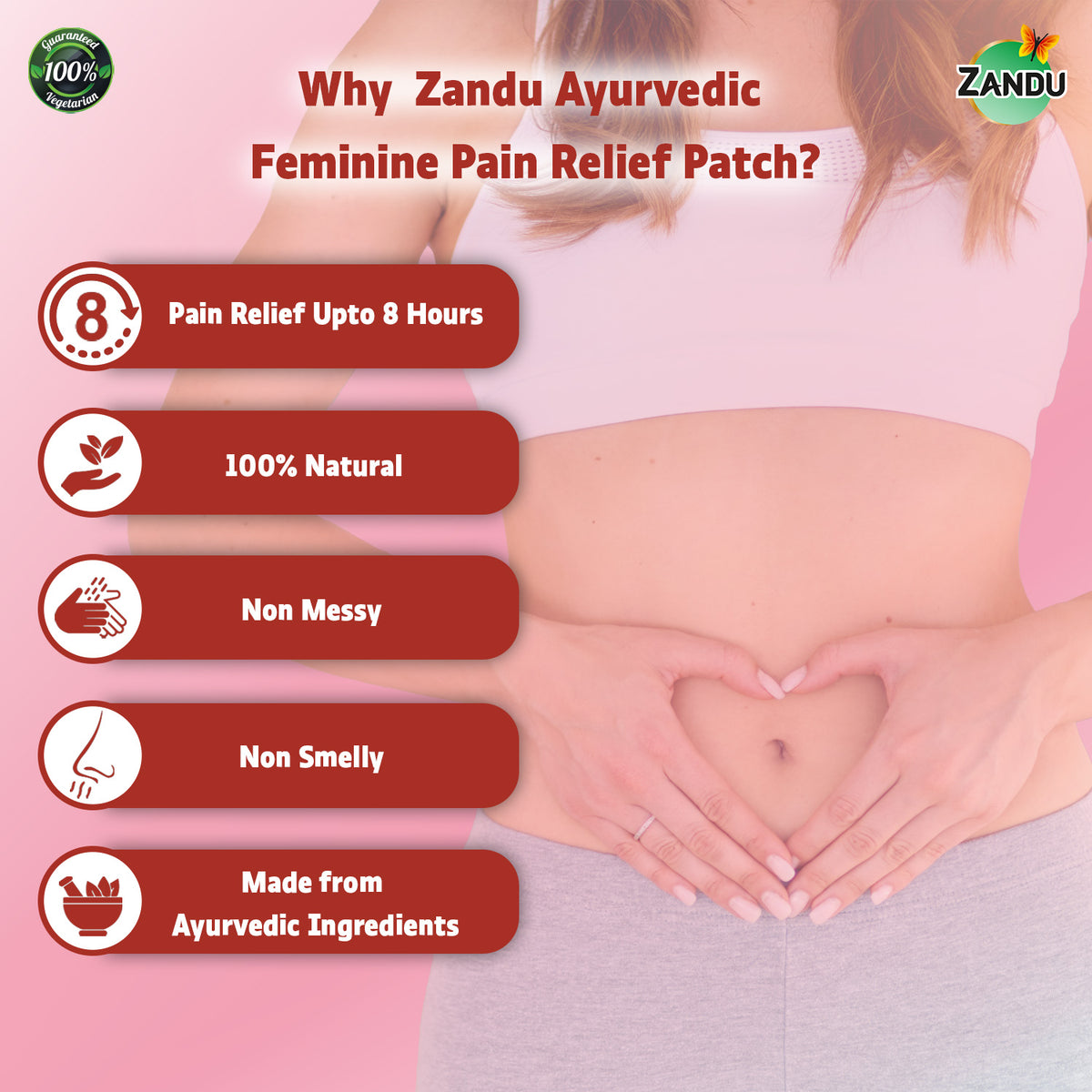 zandu feminine pain relief patch