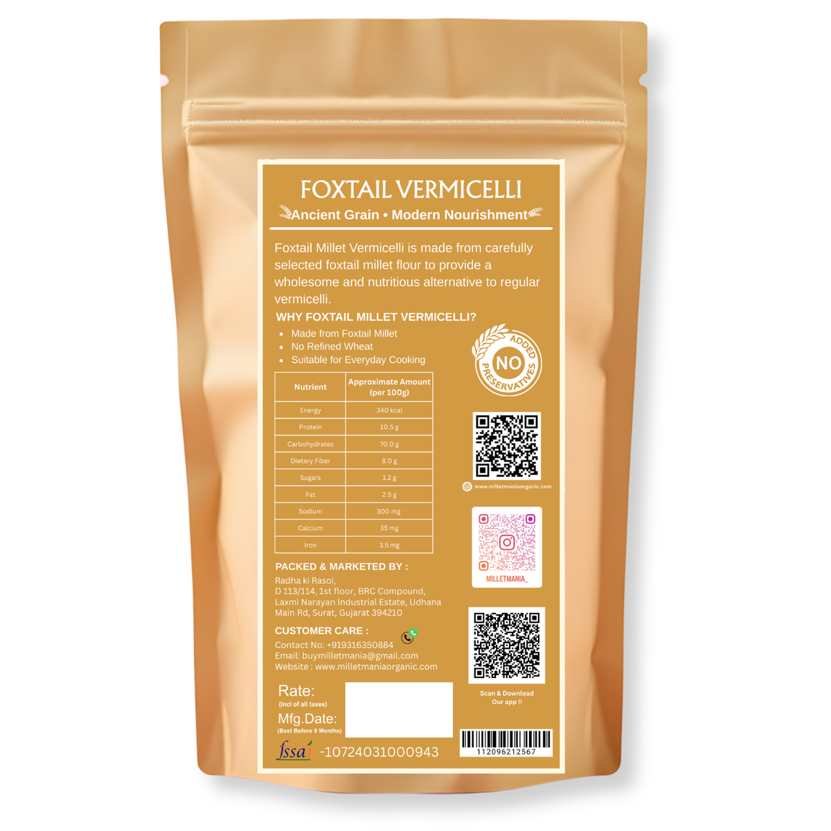 Millet Mania Foxtail Millet Vermicelli