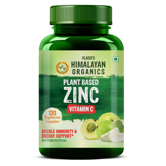 Himalayan Organics Plant Based Vitamin C + Zinc Double Immune Support Vegetarian Capsules