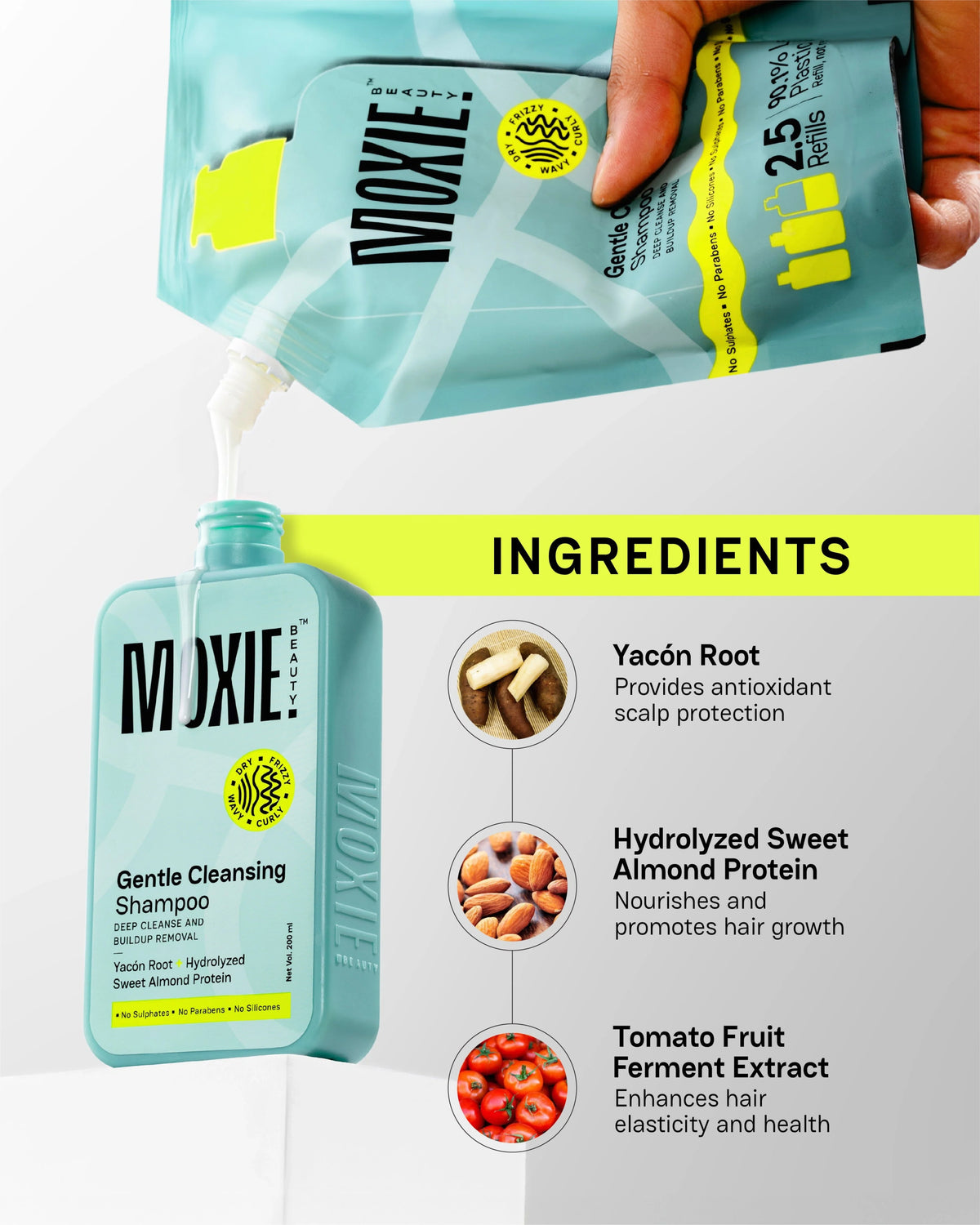 Moxie Beauty Rinse. Refill. Repeat. Shampoo + Refill Pouch (500ml + 200ml)