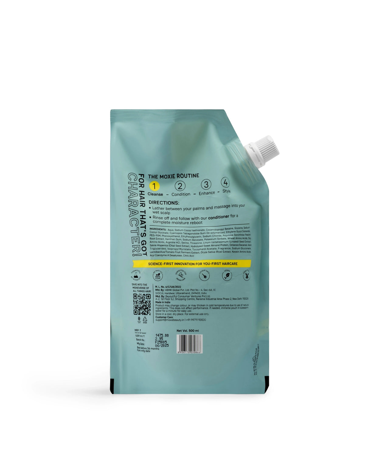 Moxie Beauty Rinse. Refill. Repeat. Shampoo + Refill Pouch (500ml + 200ml)