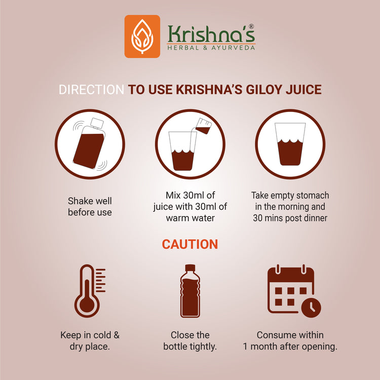 Krishna'S Herbal & Ayurveda Giloy Juice / Geloy Swaras Immunity Booster 500Ml