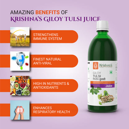 Krishna'S Herbal & Ayurveda Giloy Tulsi Juice 500Ml