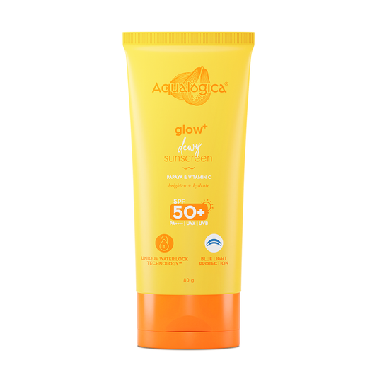 Aqualogica Glow+ Dewy Sunscreen with SPF 50+ And PA++++ for UVA/B And Blue Light Protection