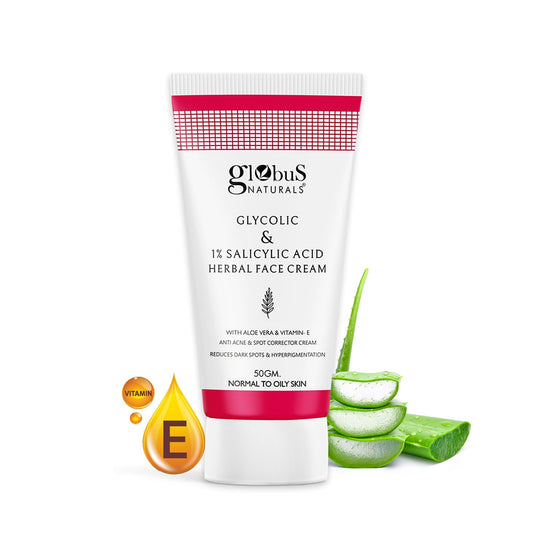 Globus Naturals  Glycolic & 1% Salicylic Acid Herbal Anti Acne Face Cream 