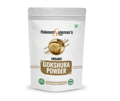 Atiya Herbs Gokshura Powder in a premium, eco-friendly package, showcasing its natural, fine texture for facial app - Image 7