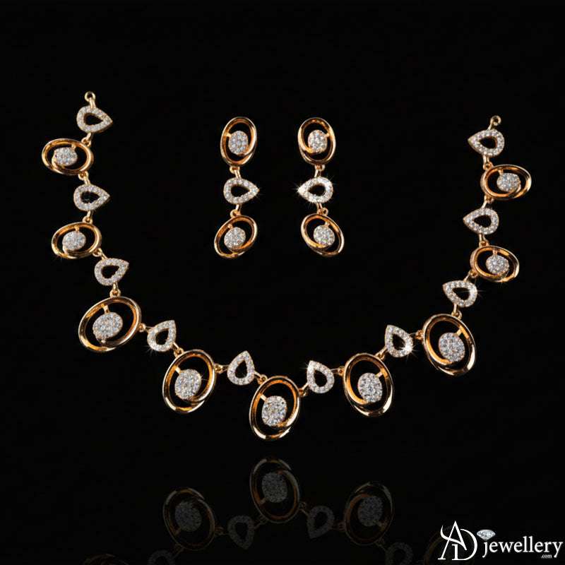Detail of the shimmering white American Diamonds on the necklace