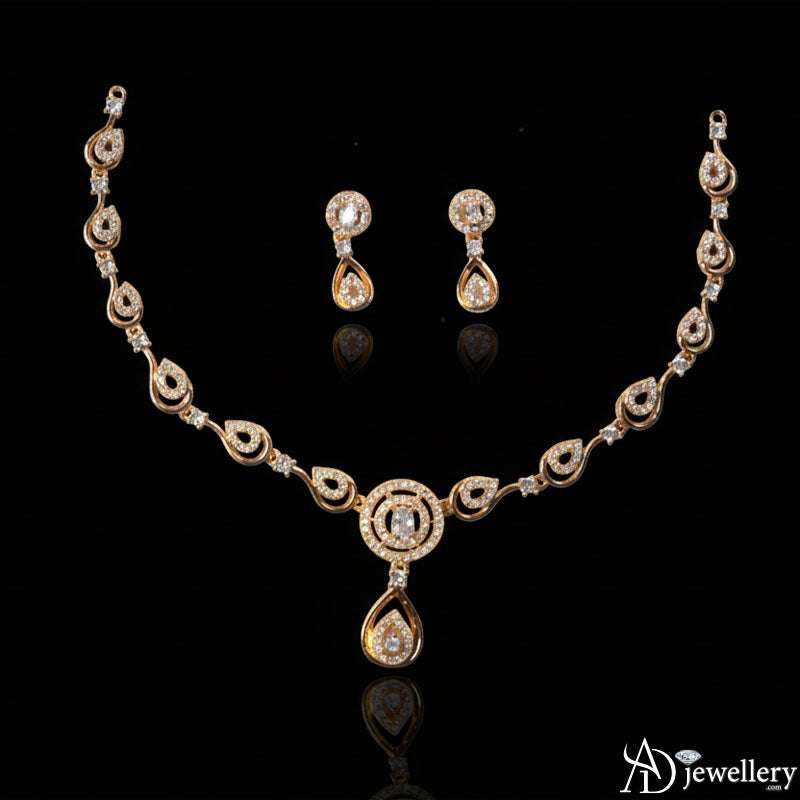 Matching teardrop earrings from the jewelry set