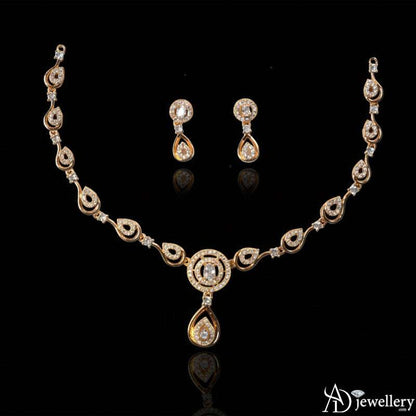 Matching teardrop earrings from the jewelry set
