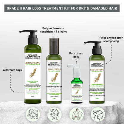 Keya Seth Aromatherapy Korean Red Ginseng Hair Growth Combo Kit 