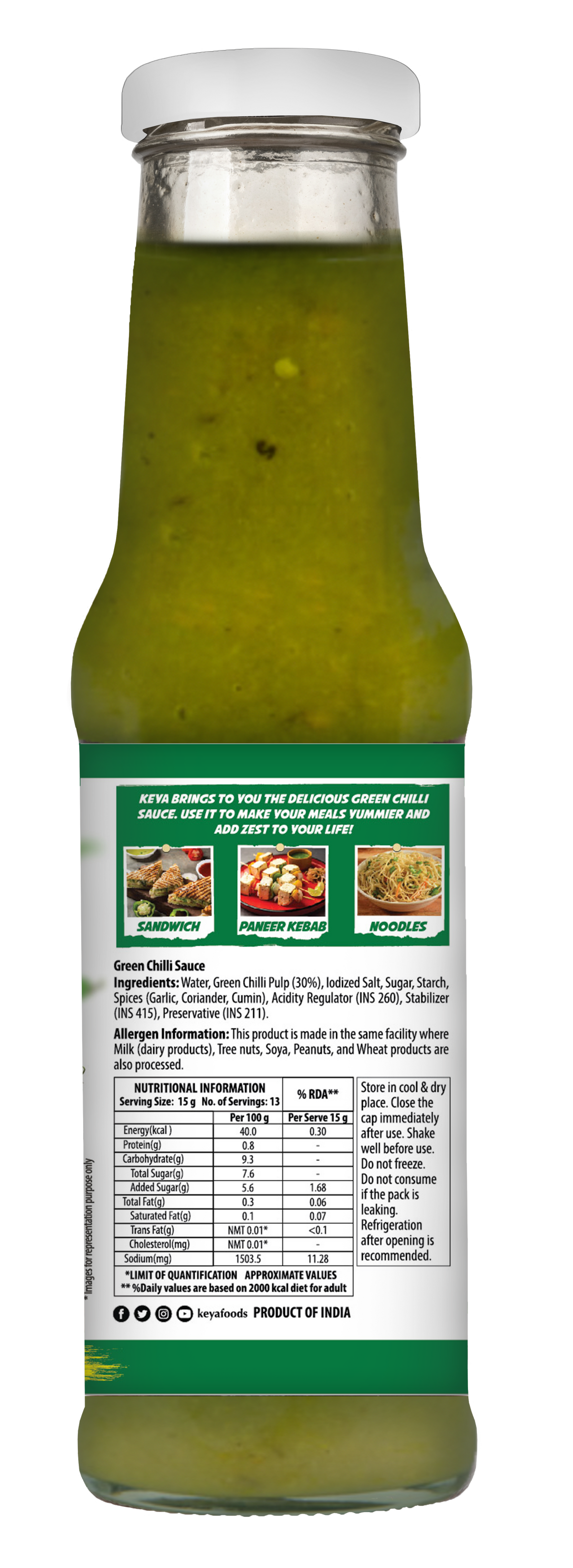 Keyafoods Chinese Sauce Combo featuring Red Chilli 200g, Green Chilli 190g, and Dark Soya 210g bottles. - Image 6