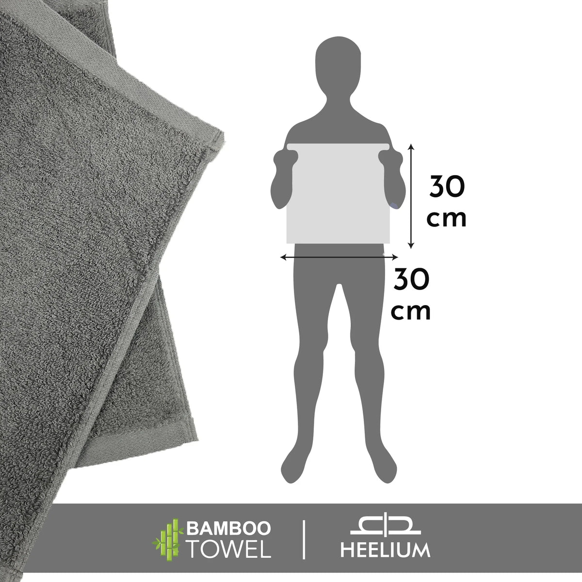 Heelium Bamboo Face Towels - Set of 3