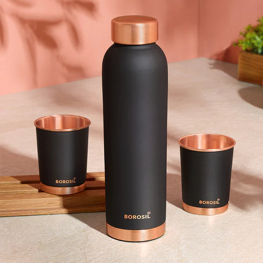 ECO Colour Copper Bottle | Glass Set