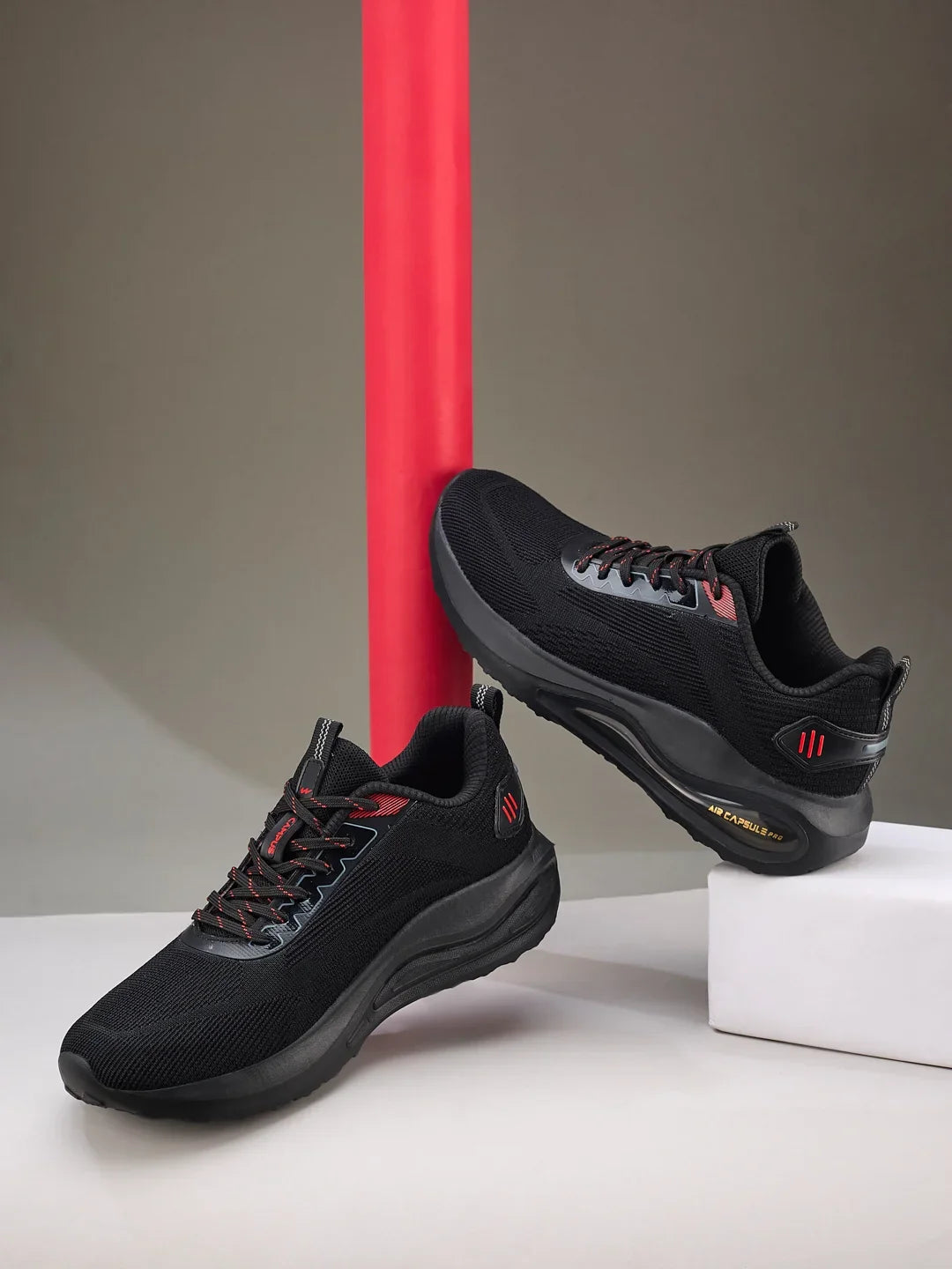 Campus HEDGE Black Mens Running Shoes
