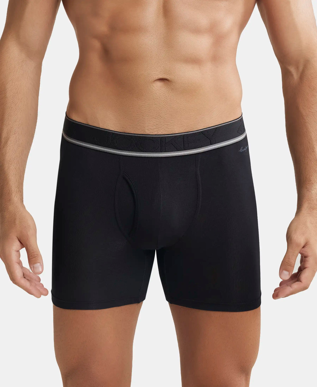 tencel micro modal elastane stretch solid boxer brief with natural stayfresh properties black hg17