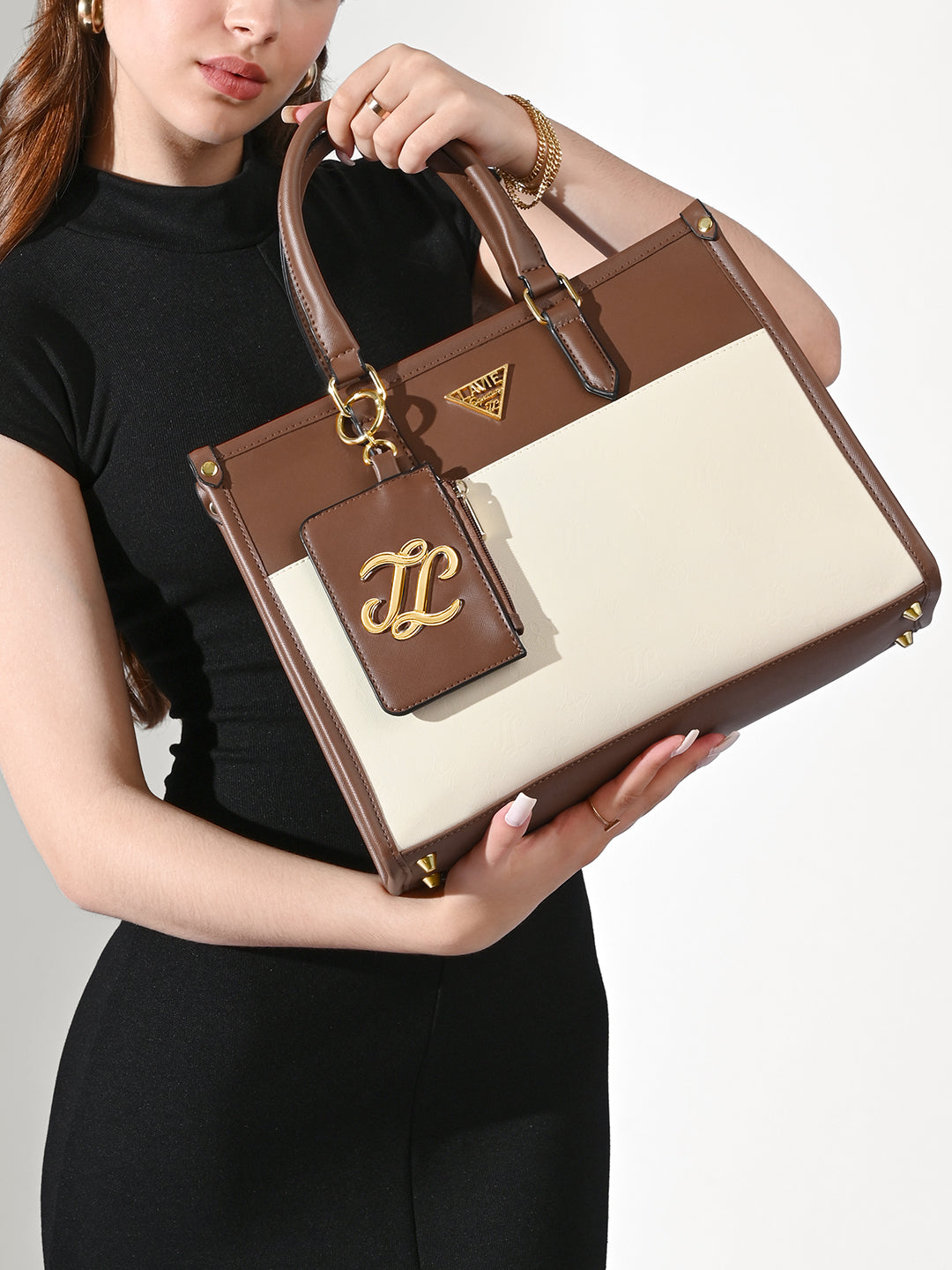 Lavie Signature Ithaca Colourblock Medium Tote Bag