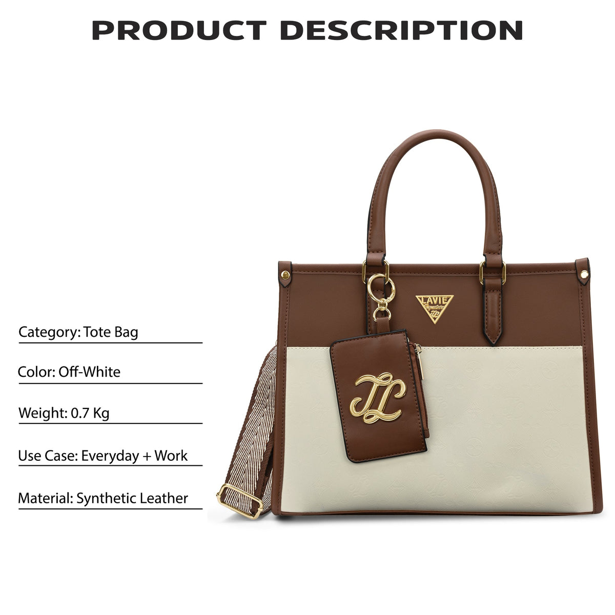 Lavie Signature Ithaca Colourblock Medium Tote Bag